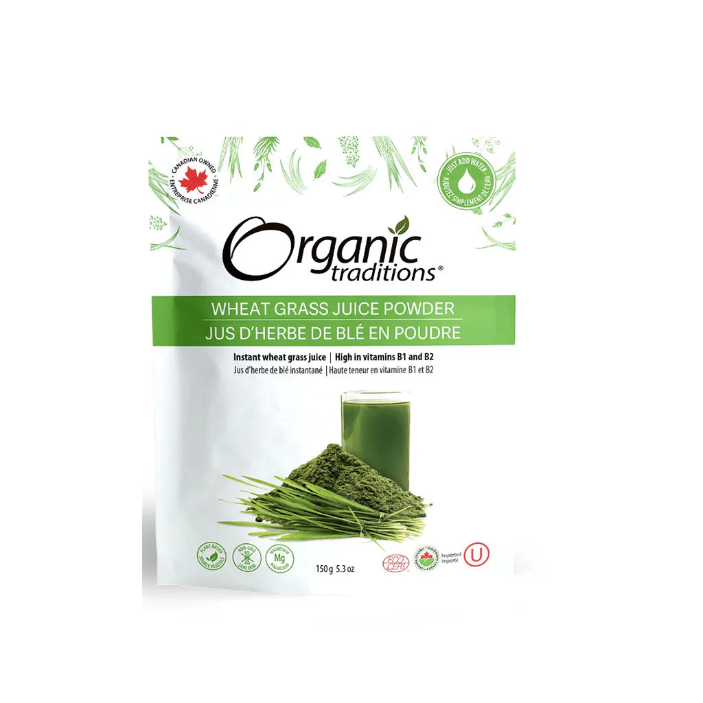 Jus d'herbe de blé biologique - Organic Traditions - 150g (poudre)
